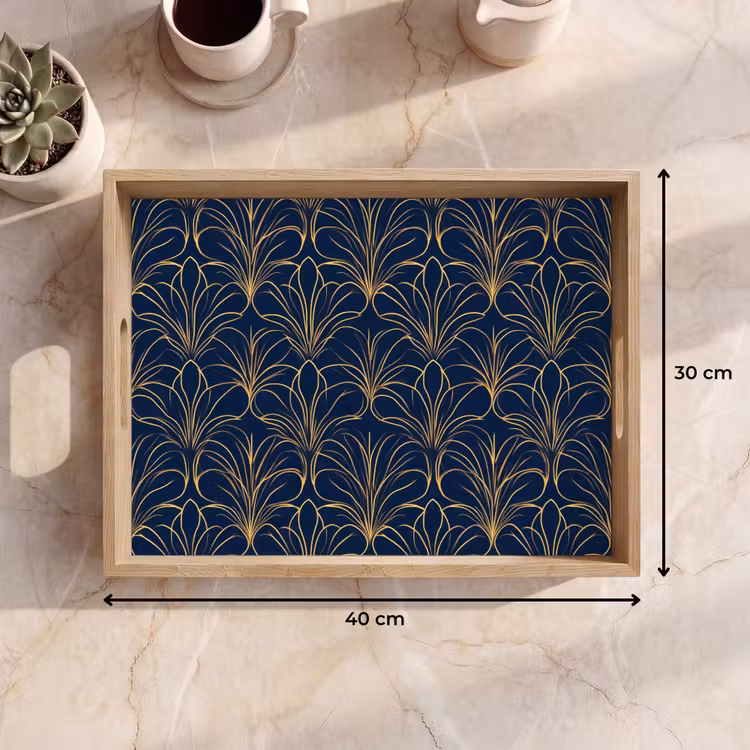 Dienblad - Deco - Waaier - Blauw — 9