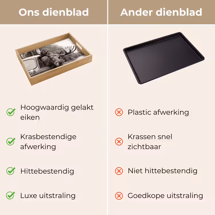 Dienblad - Eland - Auto - Gewei - Zwart - Wit — 3