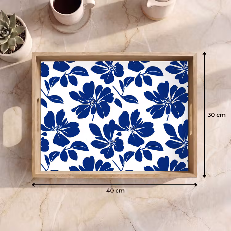 Dienblad - Floraal - Modern - Blauw — 9