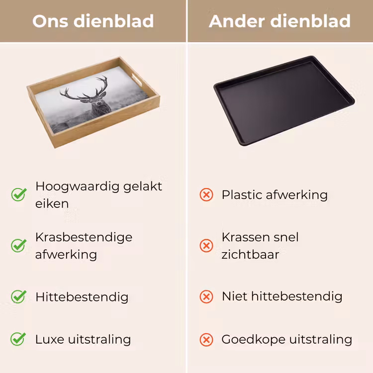 Dienblad - Hert - Mistig - Zwart - Wit — 3