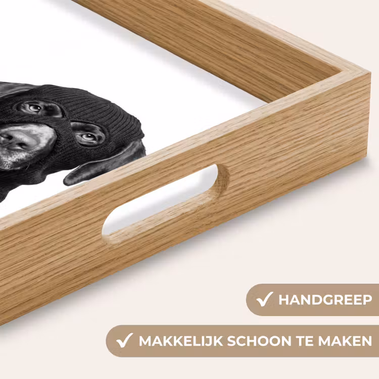Dienblad - Honden - Bivakmuts - Zwart - wit — 5
