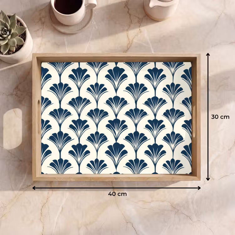 Dienblad - Klassiek - Motief - Blauw — 9