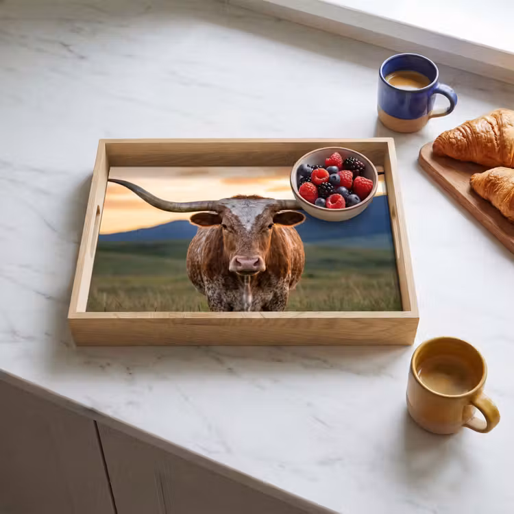 Dienblad - Longhorn - Landschap - Zonsondergang — 4