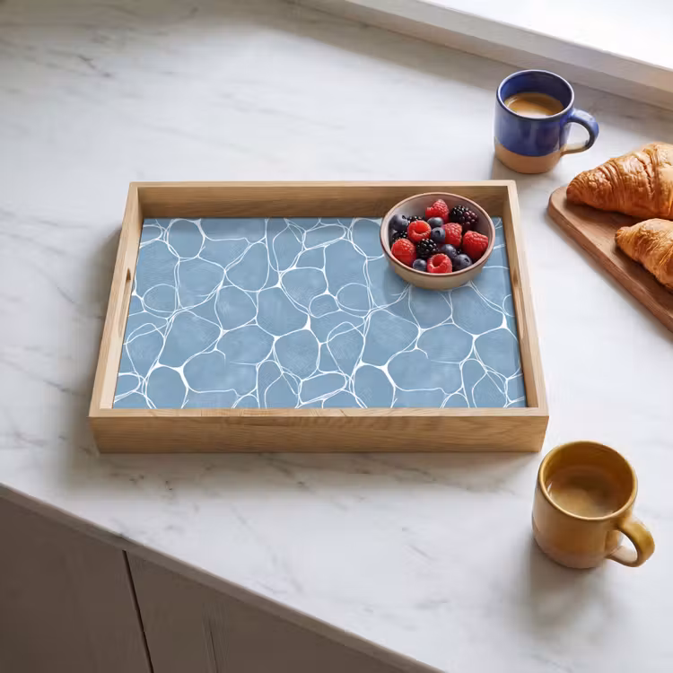 Dienblad - Organisch - Patroon - Blauw — 4