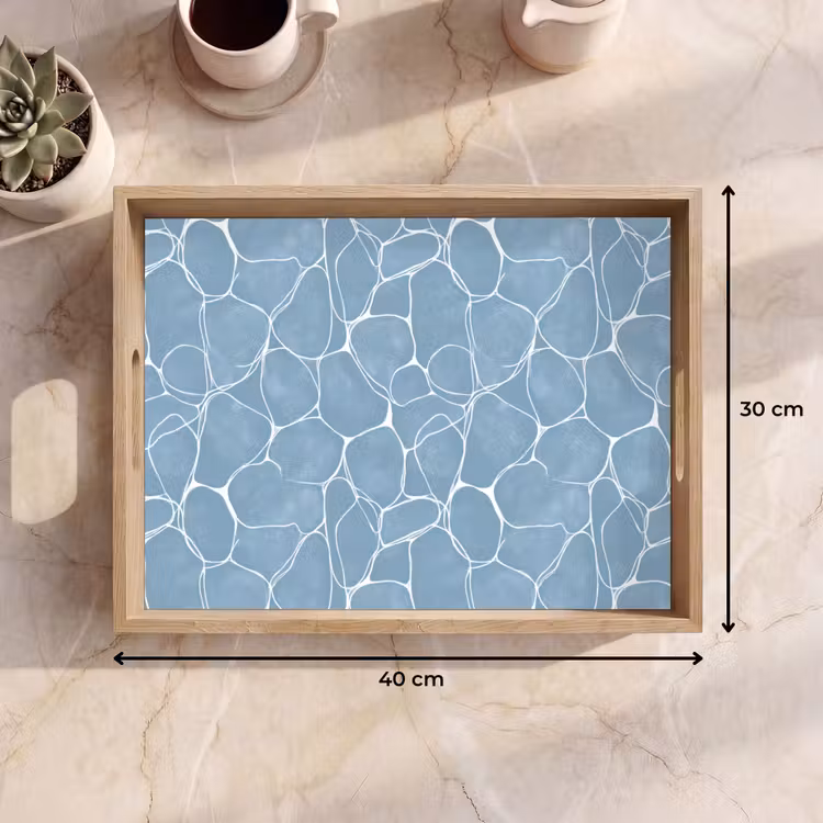 Dienblad - Organisch - Patroon - Blauw — 9