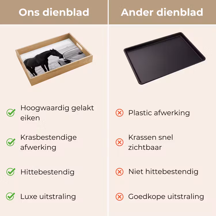 Dienblad - Paard - Auto - Zwart - Wit — 3