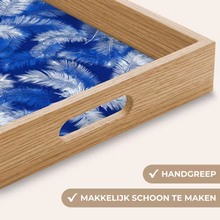Dienblad - Palmblad - Patroon - Blauw — 5