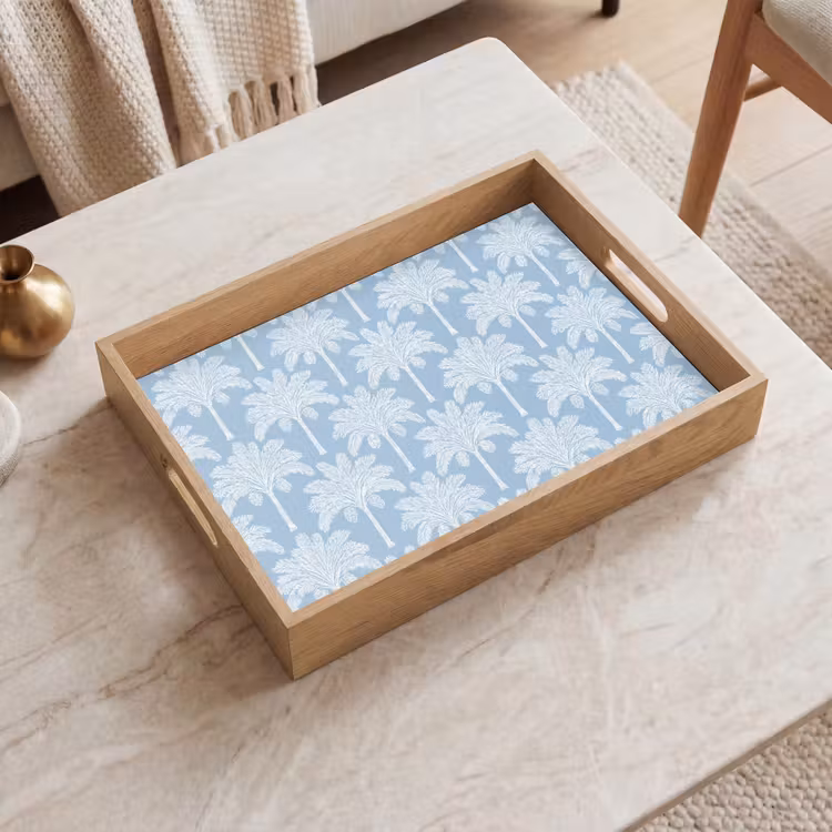 Dienblad - Palmboom - Modern - Blauw — 2