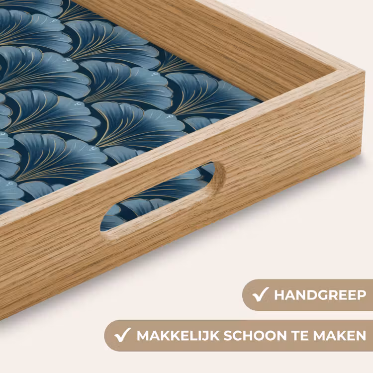 Dienblad - Patroon - Ginkgoblad - Blauw — 5