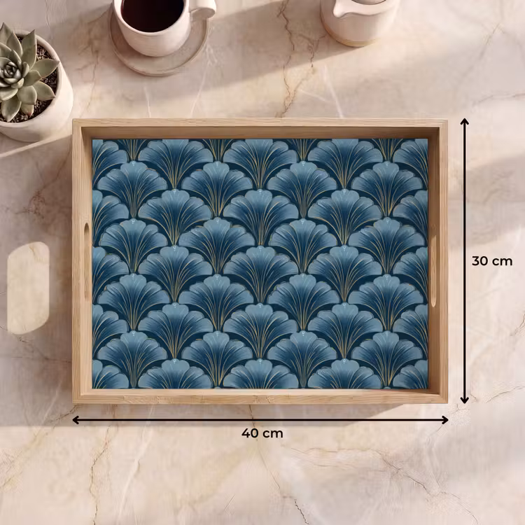 Dienblad - Patroon - Ginkgoblad - Blauw — 9