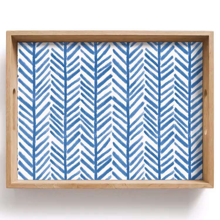 Dienblad - Patroon - Streep - Blauw — 1