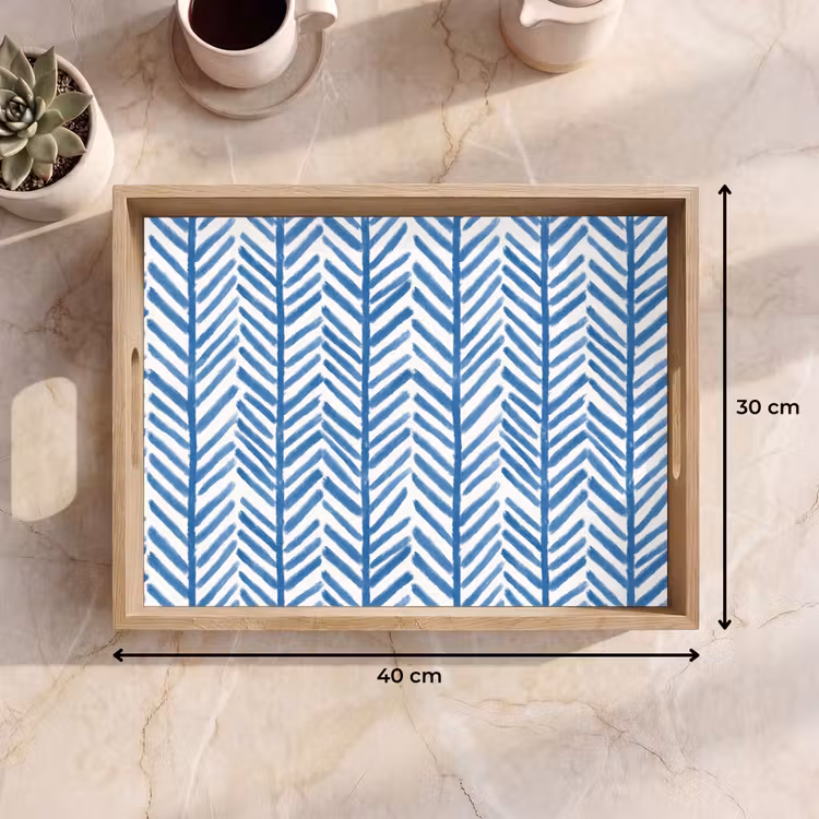 Dienblad - Patroon - Streep - Blauw — 9
