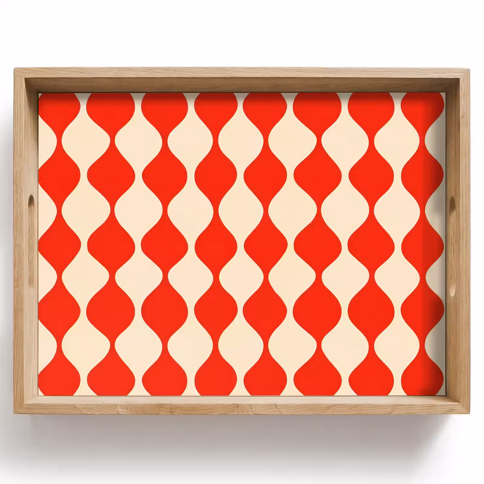 Dienblad - Golvend patroon - Retro - Rood - Beige — 1