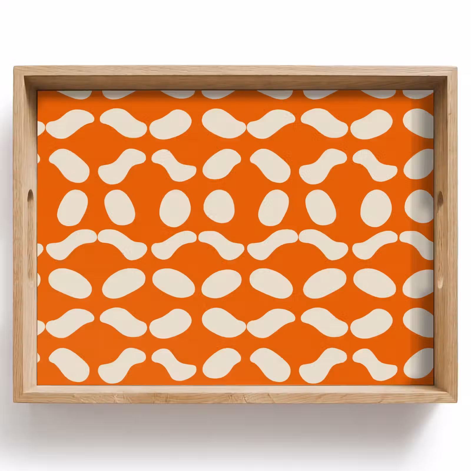 Dienblad - Oranje - Organische vormen - Wit — 1