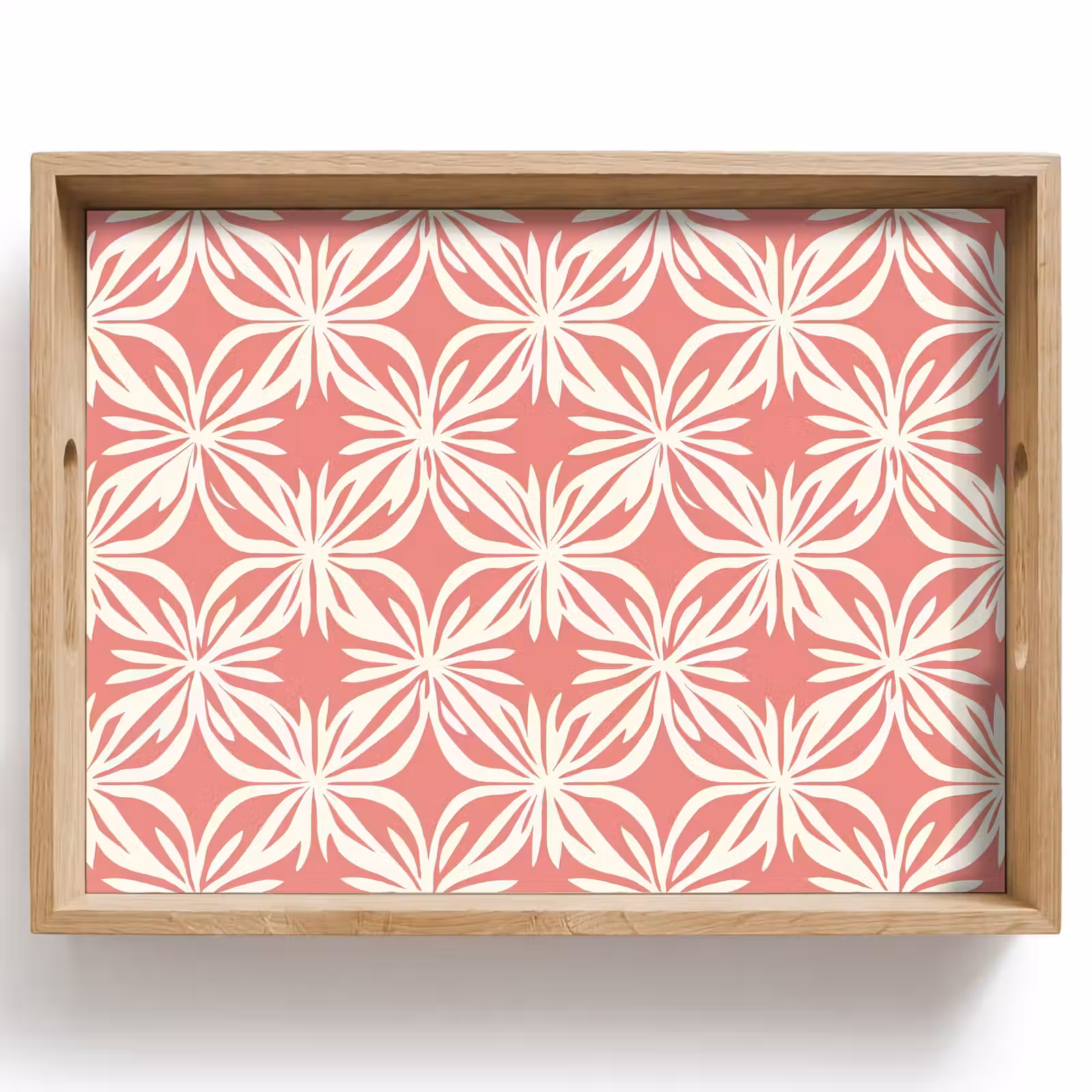 Dienblad - Roze - Bloemenmotief - Wit - Modern — 1