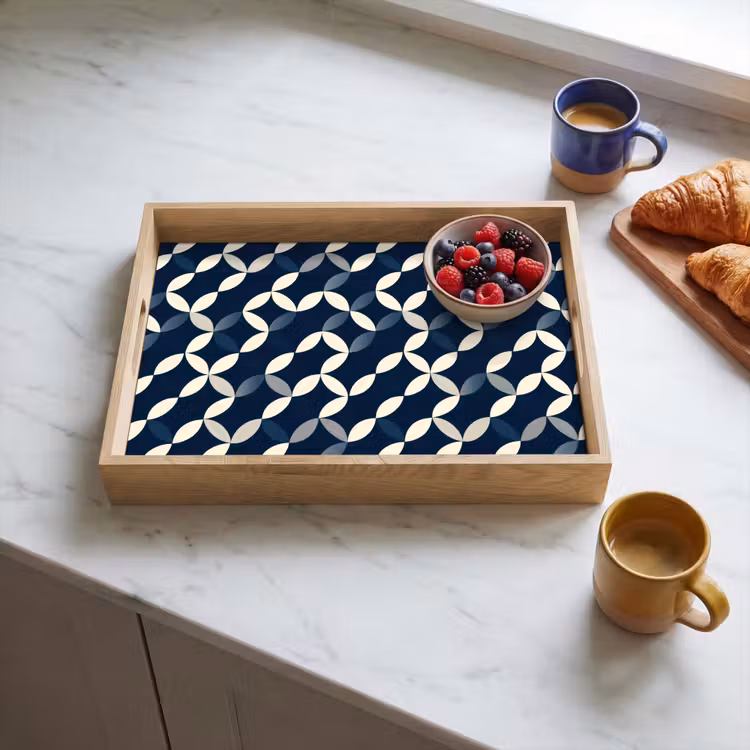 Dienblad - Abstract - Patroon - Blauw — 4