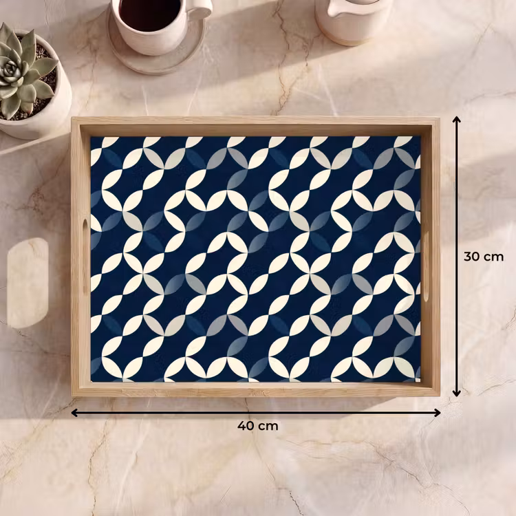 Dienblad - Abstract - Patroon - Blauw — 9