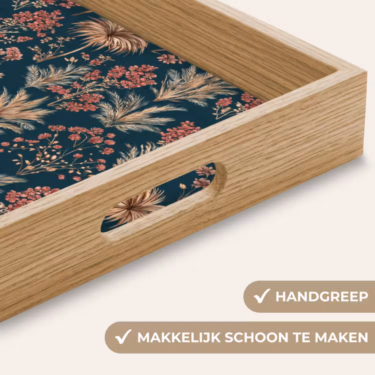 Dienblad - Botanisch - Patroon - Blauw — 5