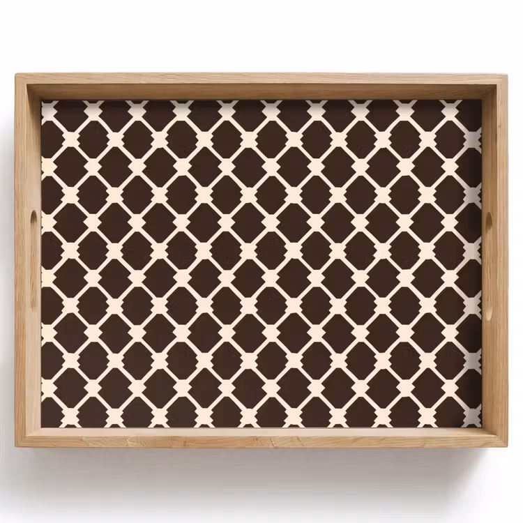Dienblad - Bruin - Ruitpatroon - Geometrisch — 1