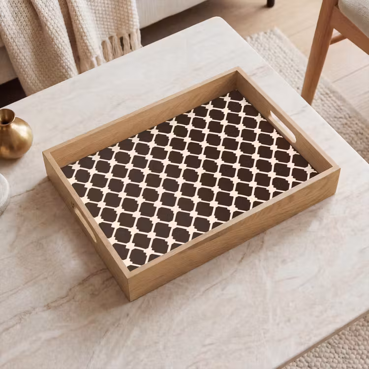 Dienblad - Bruin - Ruitpatroon - Geometrisch — 2