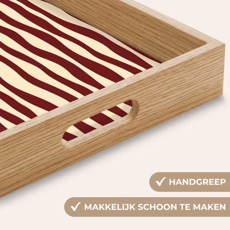Dienblad - Golven - Rood - Patroon - Crème — 5