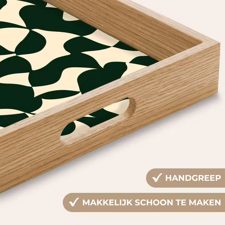 Dienblad - Groen - Organische vlakken - Crème — 5