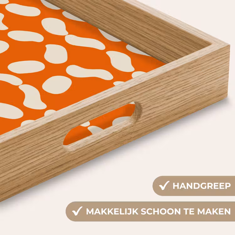 Dienblad - Oranje - Organische vormen - Wit — 5