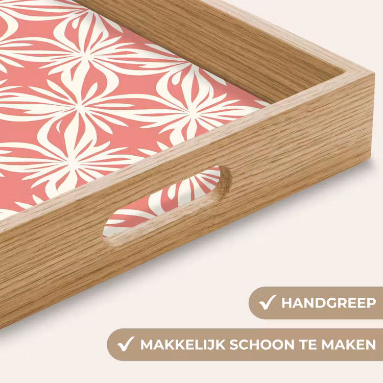 Dienblad - Roze - Bloemenmotief - Wit - Modern — 5