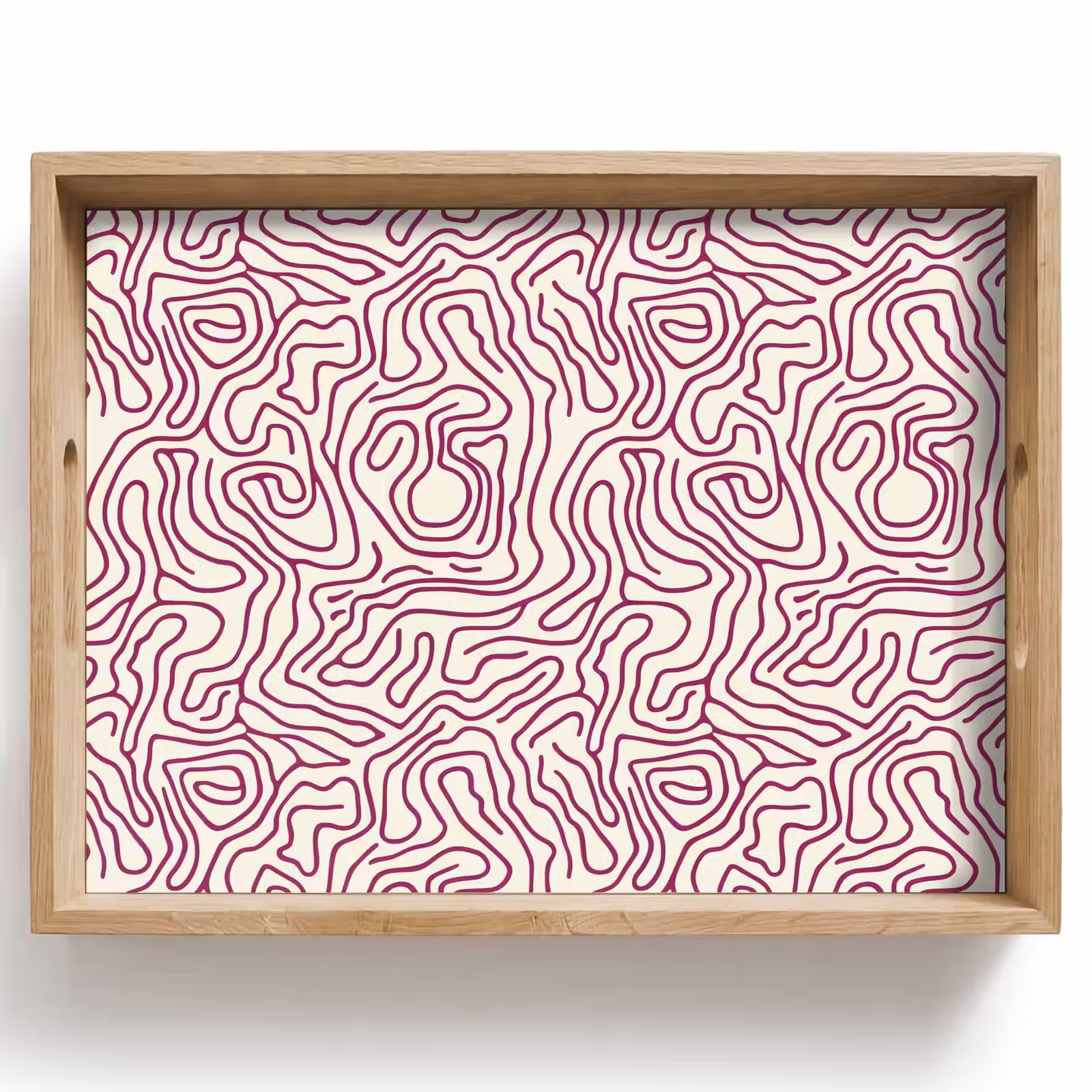 Dienblad - Kronkelende lijn - Magenta - Crème — 1