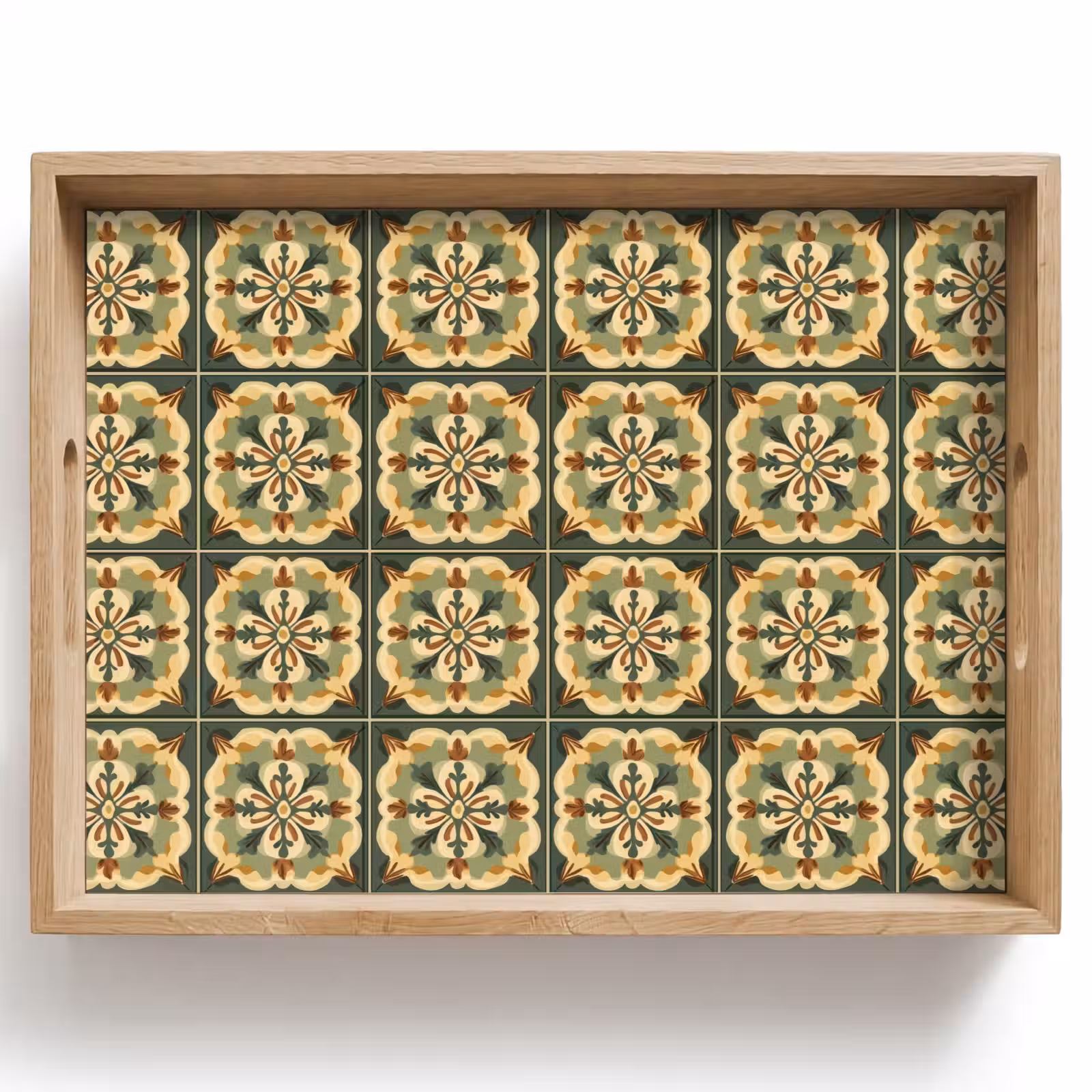 Dienblad - Ornament - Patroon - Groen — 1