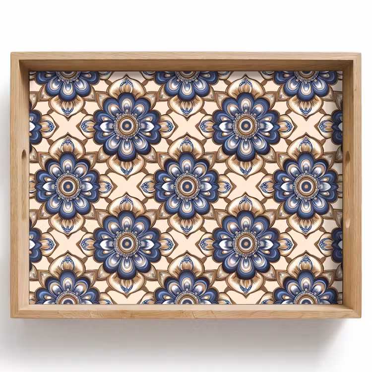 Dienblad - Floraal - Ornament - Blauw — 1