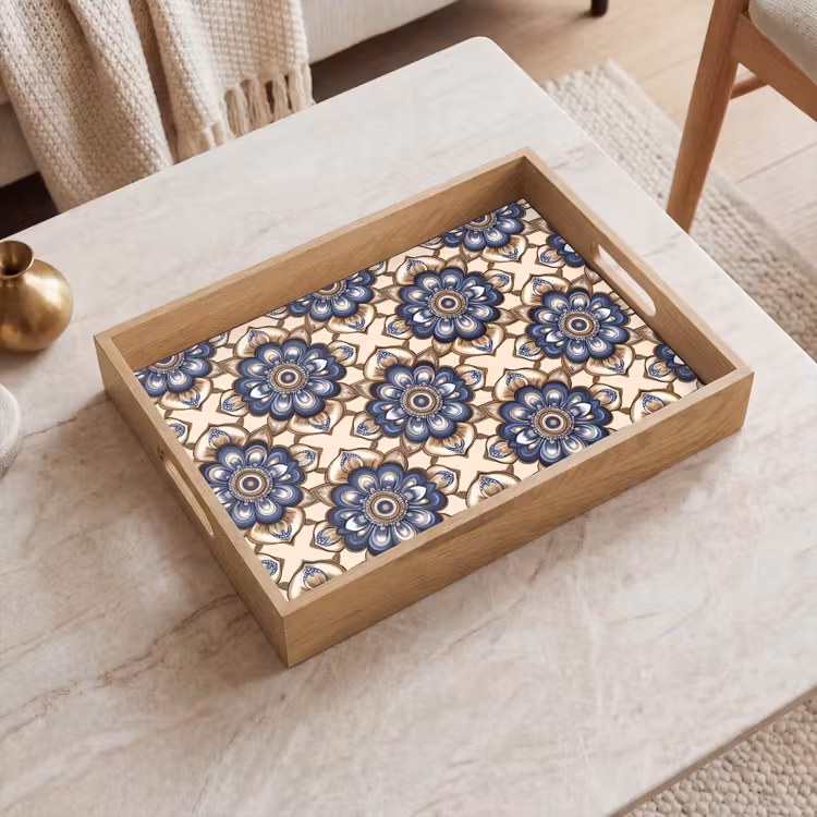 Dienblad - Floraal - Ornament - Blauw — 2
