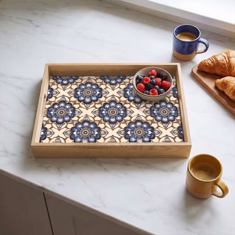 Dienblad - Floraal - Ornament - Blauw — 4