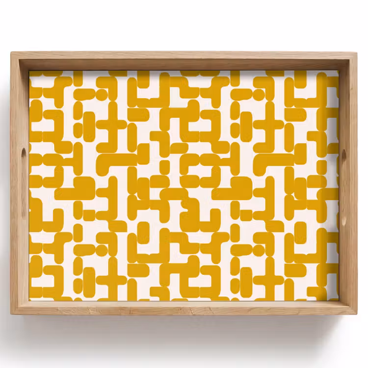Dienblad - Geel - Beige - Patroon — 1
