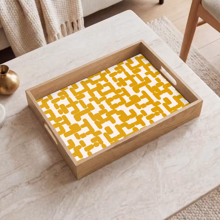 Dienblad - Geel - Beige - Patroon — 2
