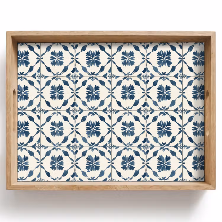 Dienblad - Grafisch - Tegel - Blauw — 1