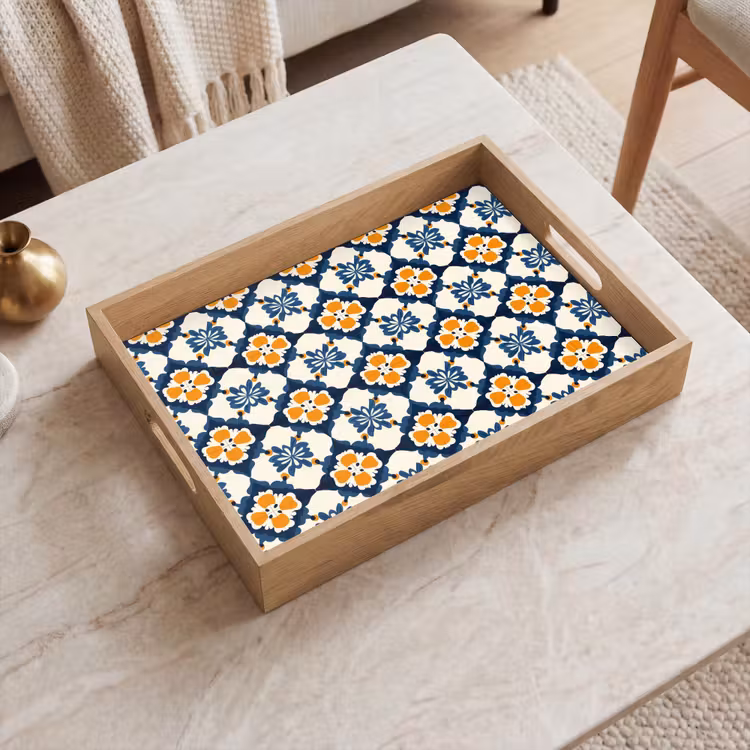 Dienblad - Klassiek - Geometrisch - Blauw — 2