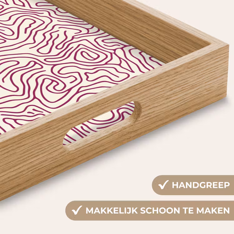 Dienblad - Kronkelende lijn - Magenta - Crème — 5