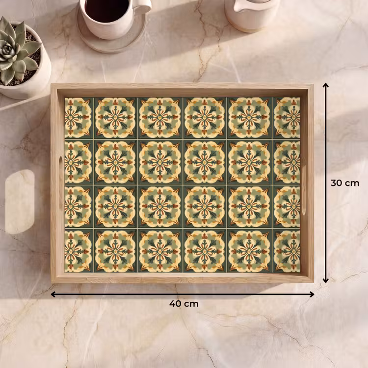 Dienblad - Ornament - Patroon - Groen — 9