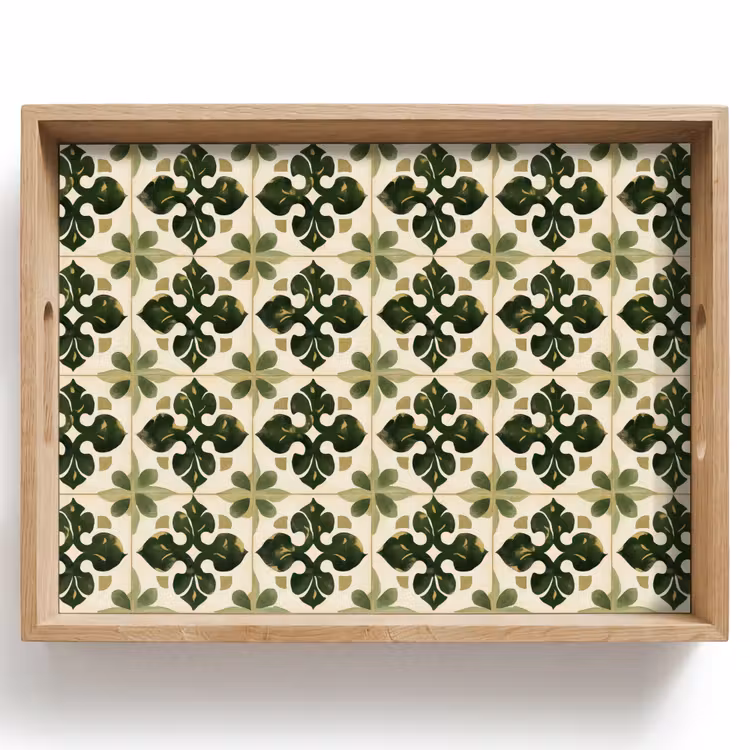 Dienblad - Patroon - Tegel - Groen — 1