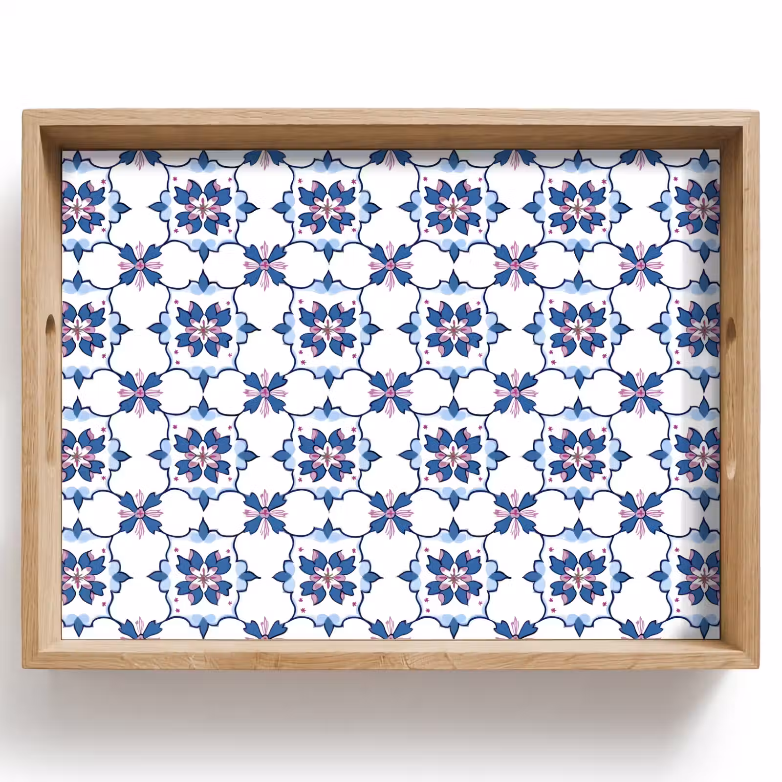 Dienblad - Modern - Patroon - Blauw - Roze — 1