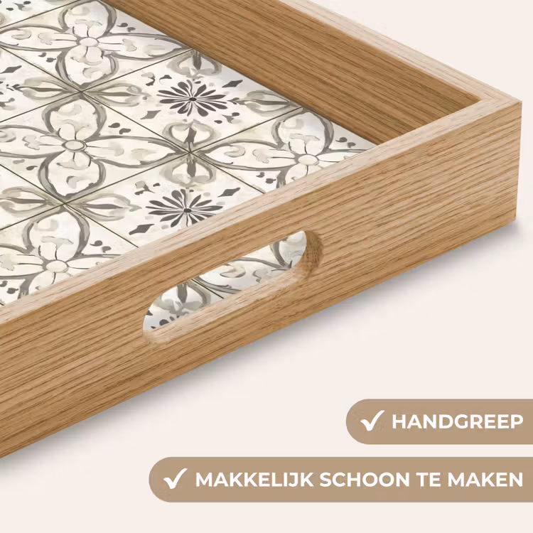 Dienblad - Antiek - Tegel - Beige — 5