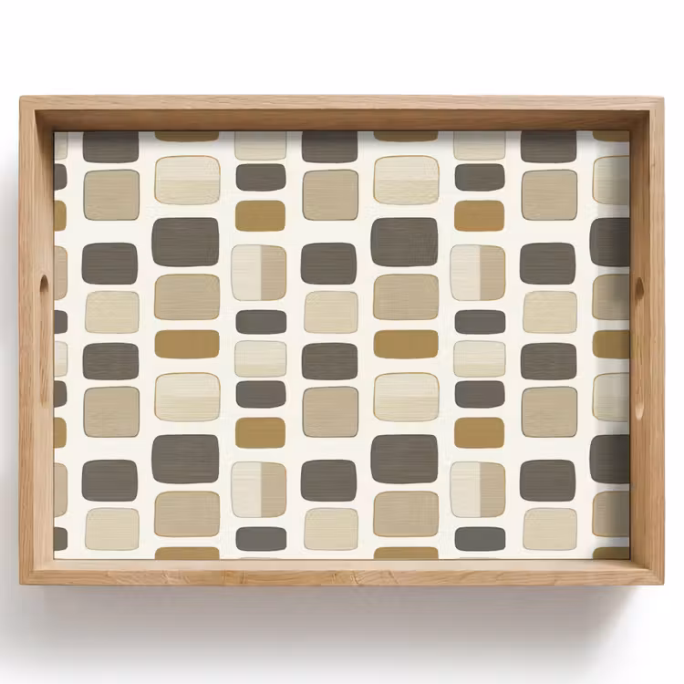 Dienblad - Blokken - Vintage - Grijs — 1