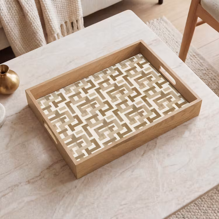 Dienblad - Geometrisch - Retro - Bruin — 2