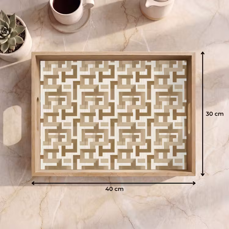 Dienblad - Geometrisch - Retro - Bruin — 9