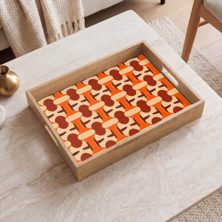 Dienblad - Geometrisch - Retro - Oranje — 2
