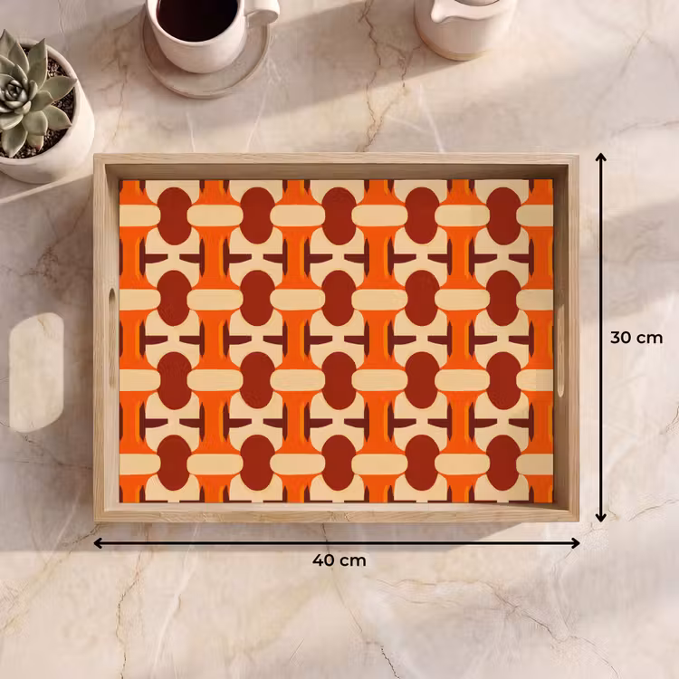 Dienblad - Geometrisch - Retro - Oranje — 9
