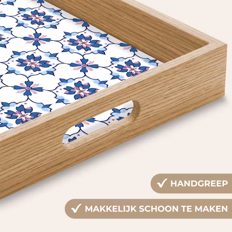 Dienblad - Modern - Patroon - Blauw - Roze — 5