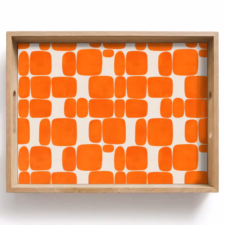 Dienblad - Patroon - Retro - Oranje — 1