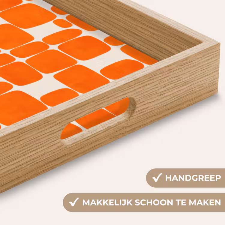 Dienblad - Patroon - Retro - Oranje — 5